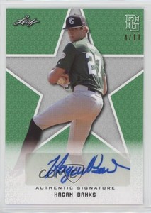 2020 Leaf Perfect Game National Showcase Green /10 Hagan Banks #BA-HB1 Auto
