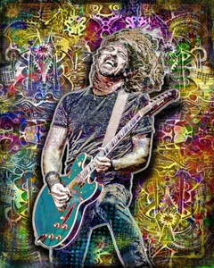 FOO FIGHTERS Dave Grohl 8x10in Poster, Pop Art Dave Grohl Free Shipping US - Picture 1 of 5