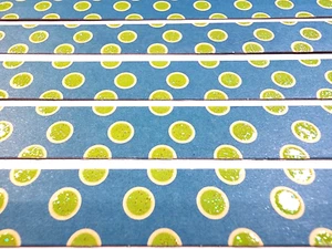 Green Glitter Dots Blue Background Spotted Spots 6 pc 6" x 5/8" K&Company - Picture 1 of 2
