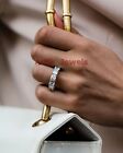 Quadrat Moissanit Mit 14K Vergoldet Silber Ewigkeit Ring Für Damen #320