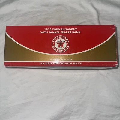 ERTL TEXACO 1918 Ford Runabout w/ Tanker Trailer Diecast Bank 1:25 VTG BRAND NEW - Image 1 of 4