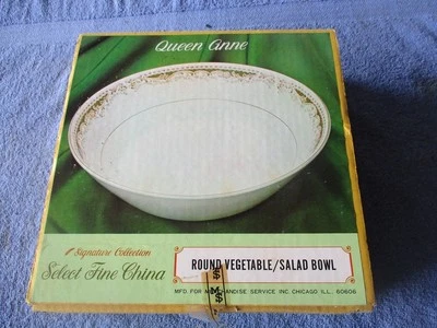 Nuevo de Lote Antiguo Queen Anne Fine China (1) Ensaladera y Verduras 9-1/4" Foto 1 de 2