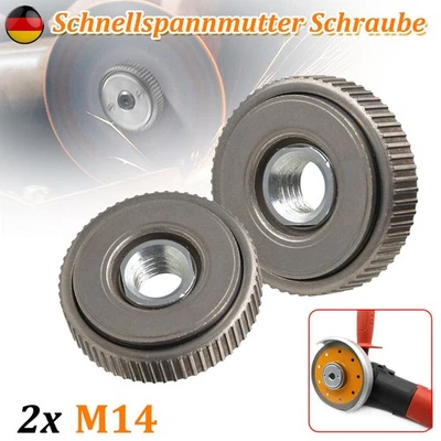 2 x M14 Schnellspannmutter Schraube für Bosch/Metabo/Makita Winkelschleifer Flex - Bild 1 von 4
