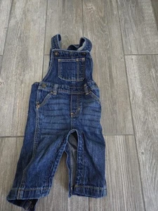 Old Navy Baby Unisex blue denim overalls Size 6-12 Months EUC - Picture 1 of 4