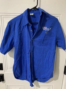 NASCAR Technical Institute Pre Owned Button Up Shirt Small Blue - Picture 1 of 3