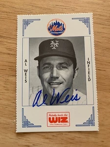 TARJETA DE BÉISBOL AL WEIS 1991 FIRMADA RARA NUEVA YORK METS WIZ SGA #427 AUTÓGRAFO - Imagen 1 de 2