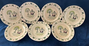 7 Metlox Poppytrail Homestead Provincial 6 1/2" Bread Plates Older Mark - Picture 1 of 4
