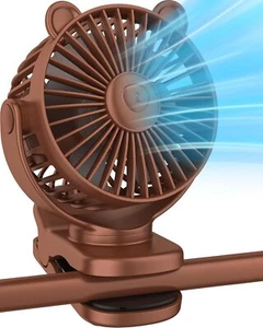 Clip on Fan, Stroller Fan, Portable Mini Fan USB Rechargeable, 360° Rotation, - Picture 1 of 8
