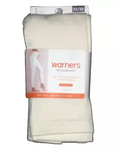 NWT Warners Blissful Benefits Size 2X/3X Fleece Lined Seamless Ivory Legging - Picture 1 of 2