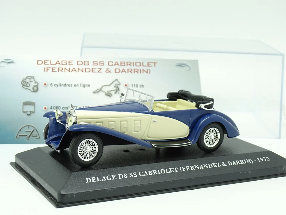 Ixo Press 1/43 - Delage D8 SS Cabriolet Fernandez Darrin 1932 - Image 1 of 1