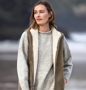 Celtic & Co Hooded Sheepskin Body Warmer UK Size 12 Walnut - Picture 1 of 5