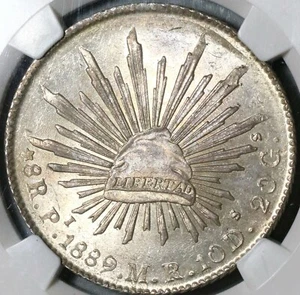 1889-Pi NGC MS 64 Mexico 8 Reales Potosi Mint Silver Coin (20092801C) - Picture 1 of 9