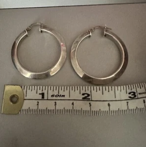 Pendientes REEB ITALY de 7 gramos de plata de ley 925 aros elegantes gruesos hermosos - Imagen 1 de 7
