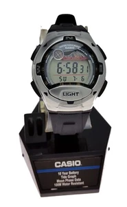 Casio W753 1AVCB Moon Tide Graph Watch 5 Alarms 100 Meter WR Resin Wristwatch - Picture 1 of 5