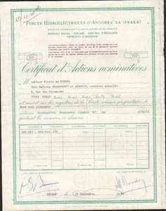 FORCES HIDROELECTRIQUES d'ANDORRA (ANDORRE) (J) - Picture 1 of 1