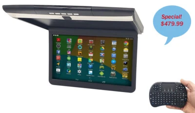 AcceleVision® Android 17.3" Flip-down Monitor FHD 1080P,Wifi,Bluetooth,USB,HDMI - Image 1 of 2