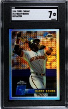 1996 TOPPS CHROME #119 BARRY BONDS REFRACTOR SGC 7 5365287
