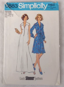 Vintage 70s Simplicity Pattern 6883 Dress in Two Lengths 10 12 Cut - Picture 1 of 4