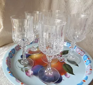 CRISTAL D'ARQUES DURAND LONGCHAMP Wine Glasses 4 oz 24% Lead Crystal set of 6 - Picture 1 of 3