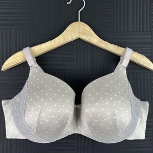 Cacique Womens 42DD Beige Polka Dot Full Coverage Lightly Lined Balconette Bra - Picture 1 of 10