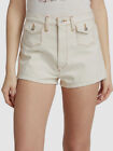 $195 Re/Done Women's White 70s Pocket Jean Shorts Size 27