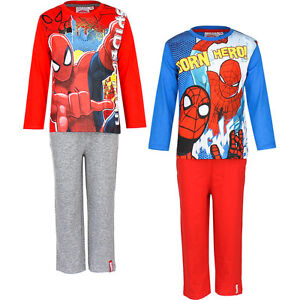 Pyjama Set Schlafanzug Jungen Marvel Spiderman Rot Grau Blau 98 104 116 128 #16