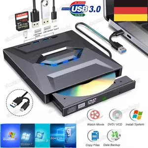 7in1 USB 3.0 Externes Laufwerk DVD CD UHD 4K Brenner Player Type-C für Laptop PC - Bild 1 von 15