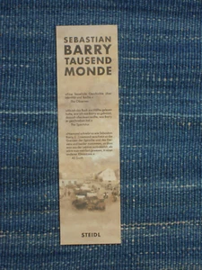 Buchzeichen Lesezeichen Sebastian Barry Tausend Monde Steidl, Karton, Papier rar - Bild 1 von 2