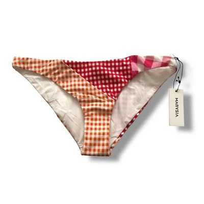 Marysia Swim Suffolk Bikini Bottom Pink Red Gingham NWT Size Small - Image 1 of 4