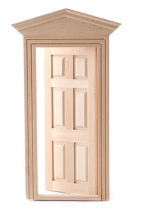 External Wooden Door & Frame Tumdee Dolls House 1:12 Scale DIY Accessory 02 - Picture 1 of 9