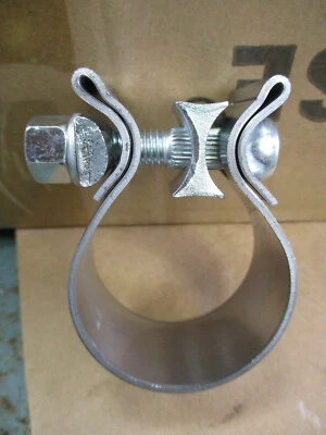 1985/2016 HARLEY FL BAGGER braçadeira de escape de aço inoxidável para silenciador de 1,75" 1 3/4 - Imagem 1 de 4