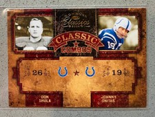 2004 Donruss Classics Football CC-35 Don Shula Johnny Unitas /750 Classic Combos