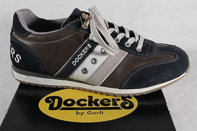 Dockers Zapatillas Hombre Zapatos Bajos Calzado Deportivo Azul Gris Cuero - Imagen 1 de 4