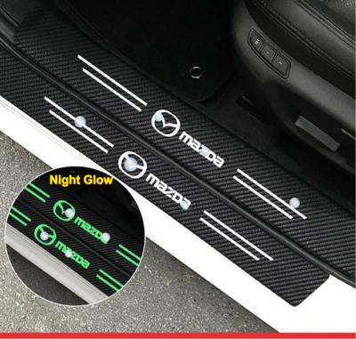 4 PIEZAS Luminosa Placa Puerta Coche Alféizar Antiarañazos Borde Adhesivo para Mazda Foto 1 de 4