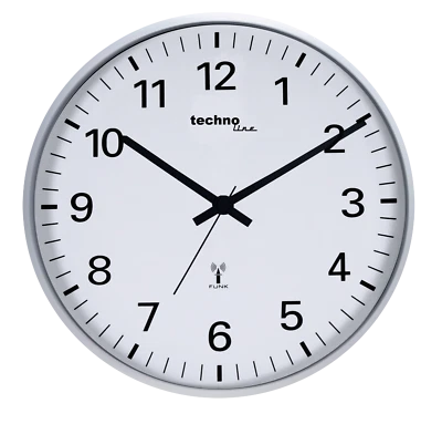 Technoline WT 8950 Funkwanduhr Ø 30 cm chrom - Bild 1 von 2