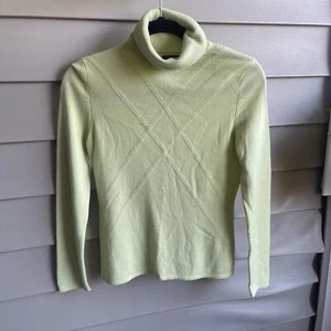 Classiques Entier Sweater Womens Sz XS Cashmere Green Turtleneck Carrier Y2K - Picture 1 of 8