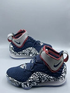 Nike LeBron 17 LeBron 4 Cold Blue Graffiti 2020 Size 4 Mns / 5.5 Wmns CT6047-400 - Picture 1 of 9
