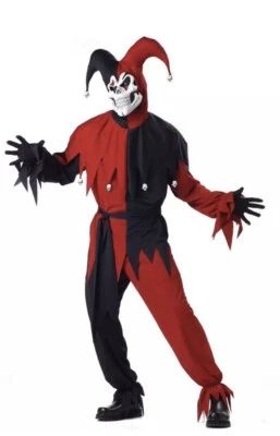 Disfraz de Bufón Malvado Malvado Halloween Hombre Talla Grande Foto 1 de 4