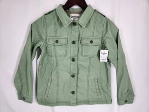Oshkosh B'gosh Size 12 Girls Green Utility Jacket Cotton Army - Picture 1 of 13