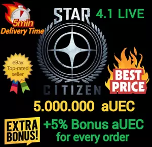 Star Citizen aUEC 5.000.000 🎁+5% Bonus🎁 Alpha UEC 4.1.1 Live Preview - Picture 1 of 1
