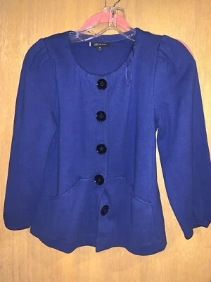 Blazer elástico Anne Klein azul real talla PM Foto 1 de 4