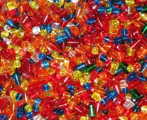 ☀️LEGO 100 SMALL PARTS MIX TRANS-COLORED Jewels/Cones/Slopes/Round Plates - Picture 1 of 3