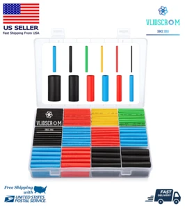 530Pcs Assorted Polyolefin Heat Shrink Tubing Tube Cable Sleeves Wrap Wire - Picture 1 of 10