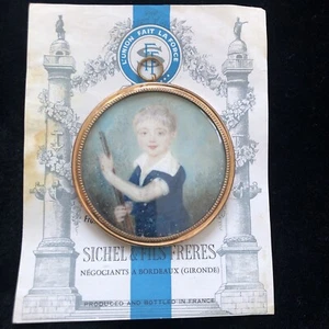 Antique French Miniature Portrait Painting Louis XVl Era Late 1700’s Garconette - Picture 1 of 18