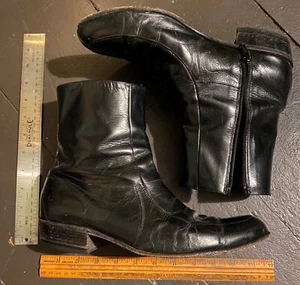 Vintage Black Leather Boots The Florsheim Shoe Brand Size 8 - Picture 1 of 14