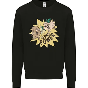 Vegan Power Funny Mens Sweatshirt Jumper - Picture 1 of 25