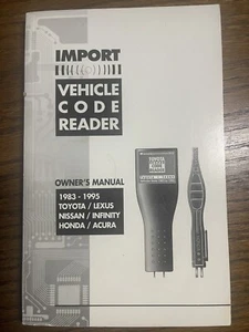 Lector de códigos de vehículo de importación manual del propietario 1983-1995 TOYOTA NISSAN HONDA - Imagen 1 de 5