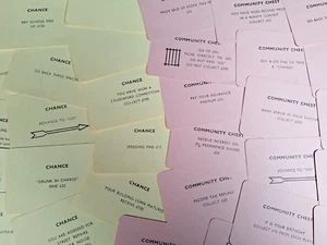 Vintage Monopoly Chance & Community Chest Round Corner Single Replacement Cards - Picture 1 of 35