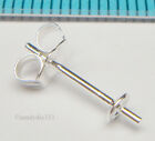 4x+STERLING+SILVER+3mm+CUP+SETTING+STUD+POST+EARRING+N647A