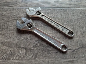 Lot of 2 6" Adjustable Wrenches Made in USA: CRESTOLOY & UTICA - Picture 1 of 5